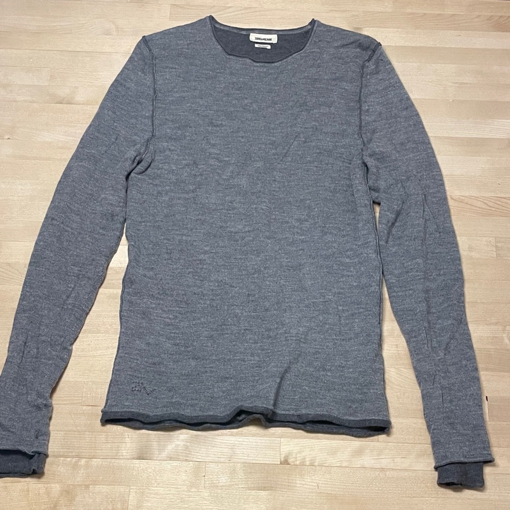 Men's Gray Long Sleeve Sweater